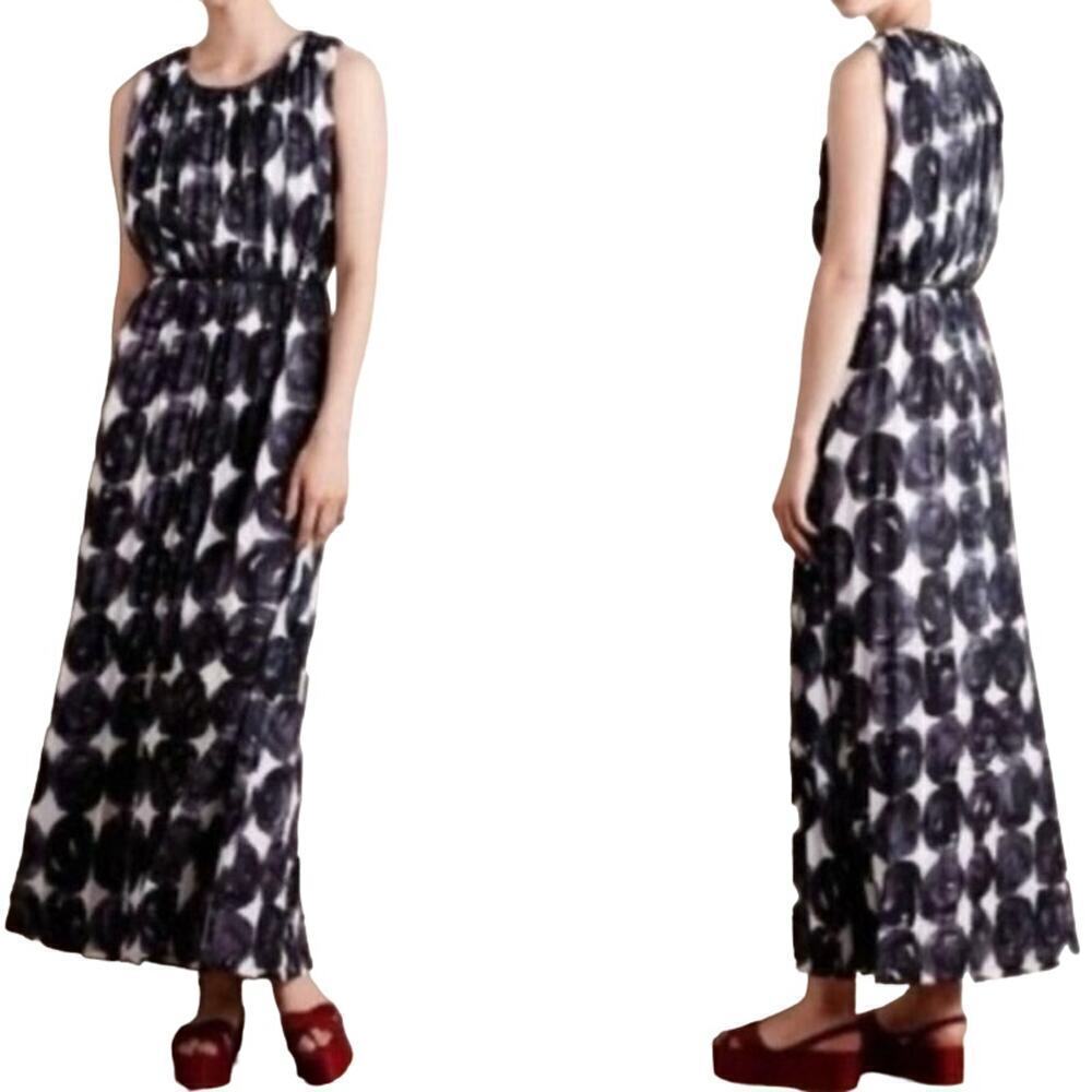 Dear Creatures ANTHROPOLOGIE Watercolor Dot Maxi Sleeveless Dress - M